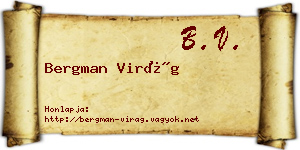 Bergman Virág névjegykártya