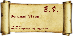 Bergman Virág névjegykártya